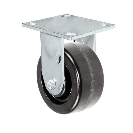 Casterhq 4"x2" Kingpinless Rigid Plate Caster, Phenolic Wheel, 800 lbs Capa 40CR420PH84B-03